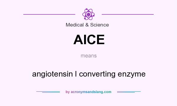 What does AICE mean? It stands for angiotensin I converting enzyme