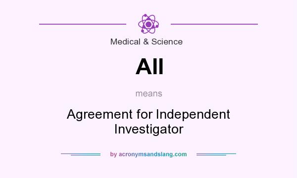 What does AII mean? It stands for Agreement for Independent Investigator