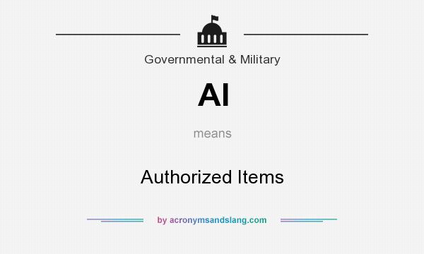 What does AI mean? It stands for Authorized Items