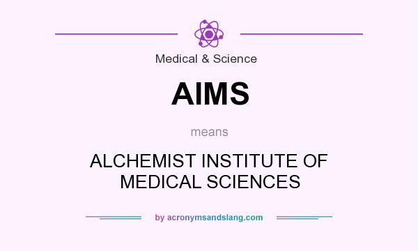 What does AIMS mean? It stands for ALCHEMIST INSTITUTE OF MEDICAL SCIENCES