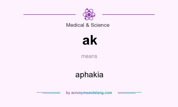 What does ak mean? It stands for aphakia