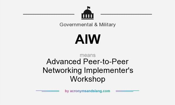 What does AIW mean? It stands for Advanced Peer-to-Peer Networking Implementer`s Workshop