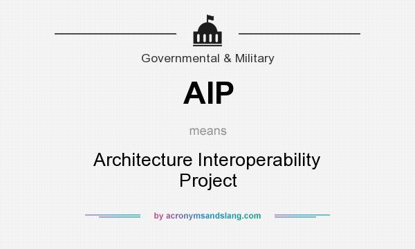 What does AIP mean? It stands for Architecture Interoperability Project