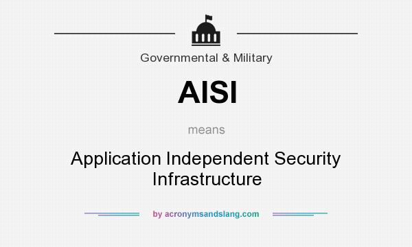 What does AISI mean? It stands for Application Independent Security Infrastructure