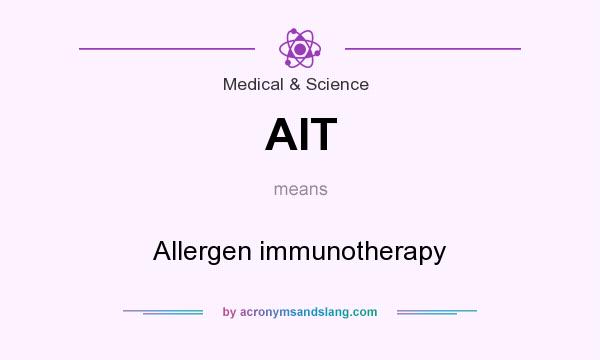 What does AIT mean? It stands for Allergen immunotherapy