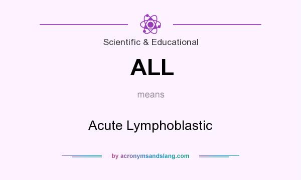What does ALL mean? It stands for Acute Lymphoblastic