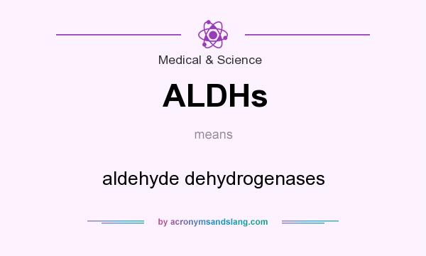 What does ALDHs mean? It stands for aldehyde dehydrogenases