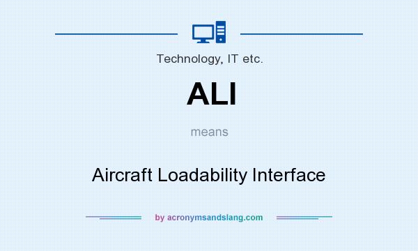 What does ALI mean? It stands for Aircraft Loadability Interface