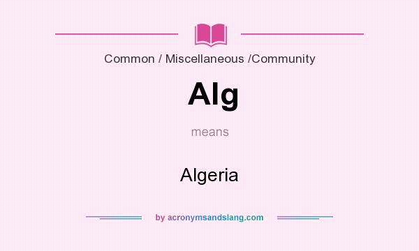 What does Alg mean? It stands for Algeria