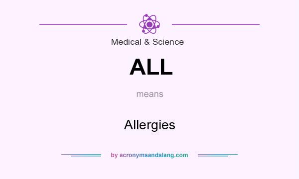 What does ALL mean? It stands for Allergies