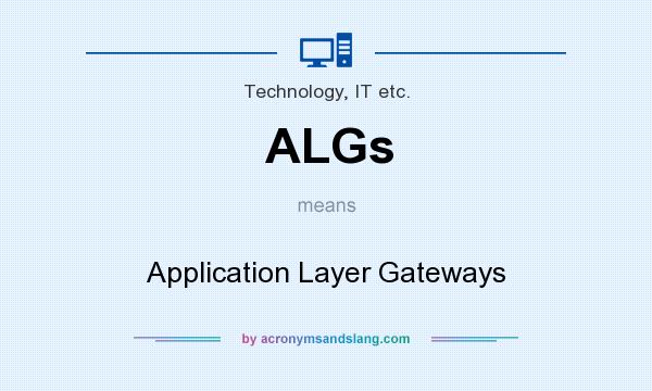 What does ALGs mean? It stands for Application Layer Gateways