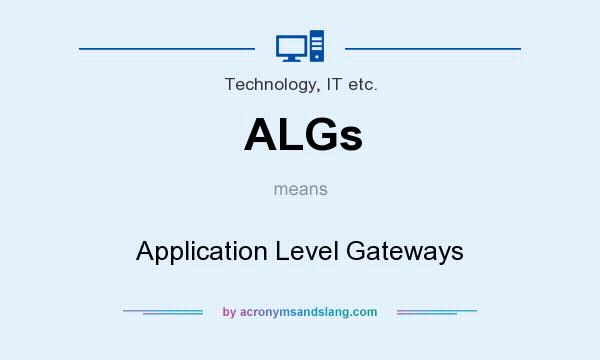 What does ALGs mean? It stands for Application Level Gateways