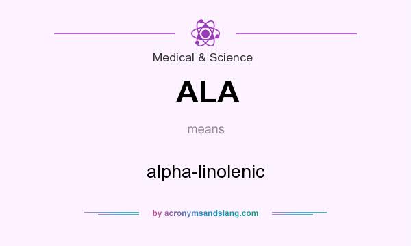 What does ALA mean? It stands for alpha-linolenic