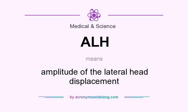 What does ALH mean? It stands for amplitude of the lateral head displacement