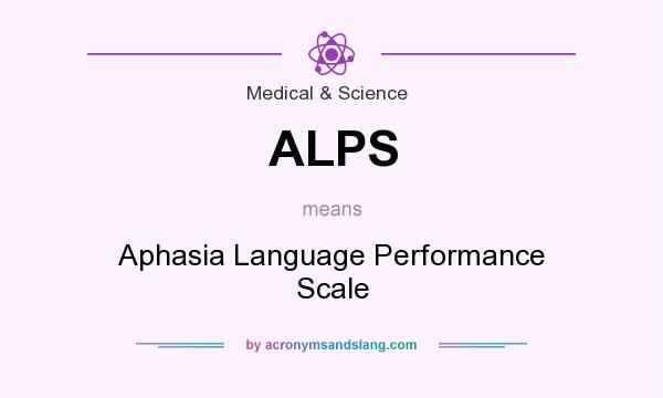 What does ALPS mean? It stands for Aphasia Language Performance Scale