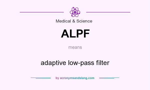 What does ALPF mean? It stands for adaptive low-pass filter