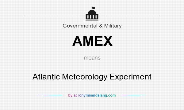 What does AMEX mean? It stands for Atlantic Meteorology Experiment
