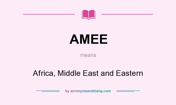 What does AMEE mean? It stands for Africa, Middle East and Eastern