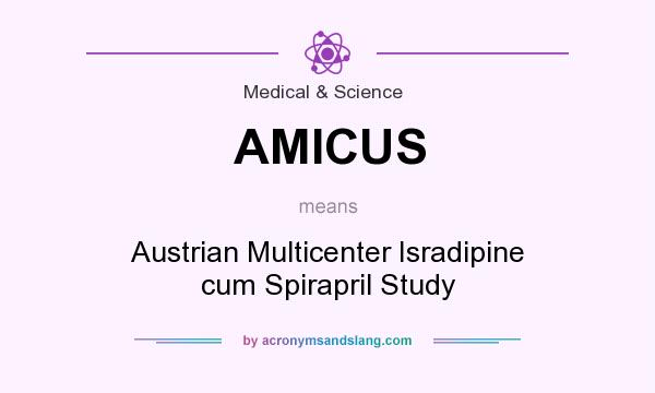 What does AMICUS mean? It stands for Austrian Multicenter Isradipine cum Spirapril Study