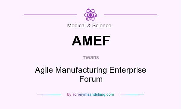 What does AMEF mean? It stands for Agile Manufacturing Enterprise Forum
