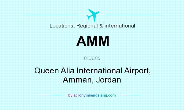 What does AMM mean? It stands for Queen Alia International Airport, Amman, Jordan