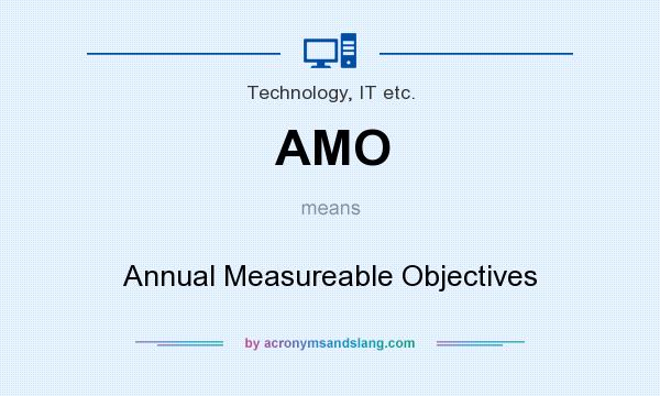 What does AMO mean? It stands for Annual Measureable Objectives