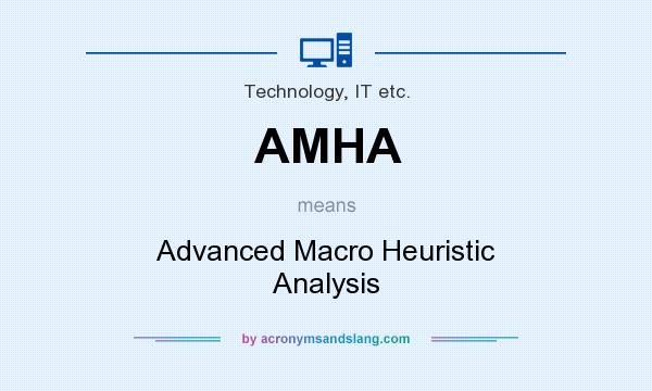 What does AMHA mean? It stands for Advanced Macro Heuristic Analysis