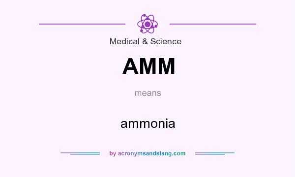 What does AMM mean? It stands for ammonia