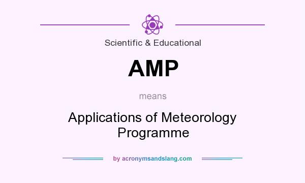 What does AMP mean? It stands for Applications of Meteorology Programme