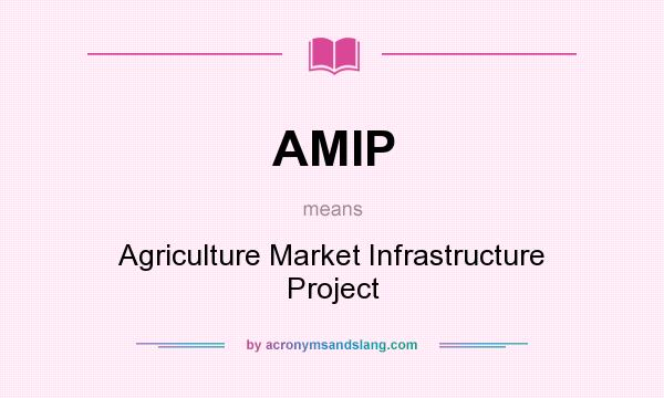 What does AMIP mean? It stands for Agriculture Market Infrastructure Project