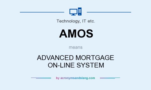 What does AMOS mean? It stands for ADVANCED MORTGAGE ON-LINE SYSTEM
