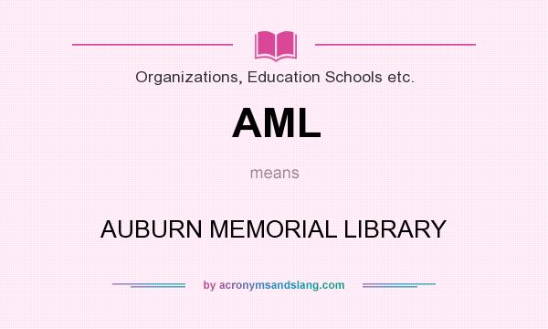 What does AML mean? It stands for AUBURN MEMORIAL LIBRARY