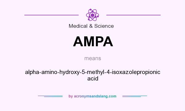 What does AMPA mean? It stands for alpha-amino-hydroxy-5-methyl-4-isoxazolepropionic acid
