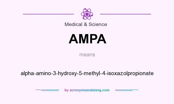 What does AMPA mean? It stands for alpha-amino-3-hydroxy-5-methyl-4-isoxazolpropionate