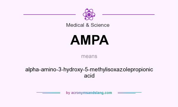 What does AMPA mean? It stands for alpha-amino-3-hydroxy-5-methylisoxazolepropionic acid