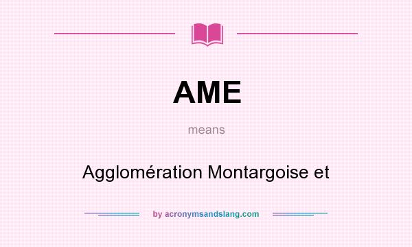 What does AME mean? It stands for Agglomération Montargoise et