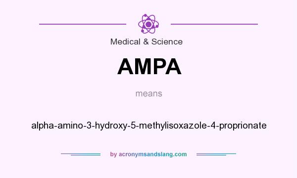 What does AMPA mean? It stands for alpha-amino-3-hydroxy-5-methylisoxazole-4-proprionate