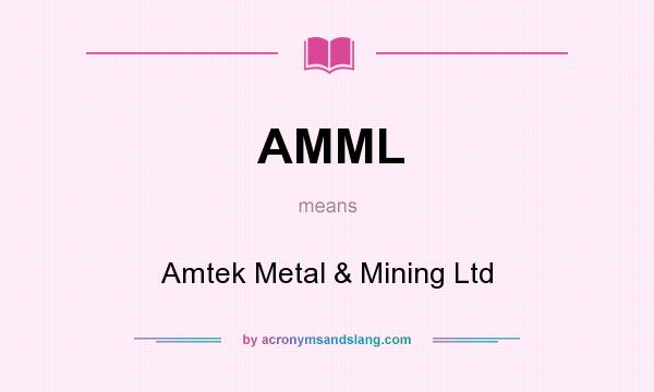 What does AMML mean? It stands for Amtek Metal & Mining Ltd
