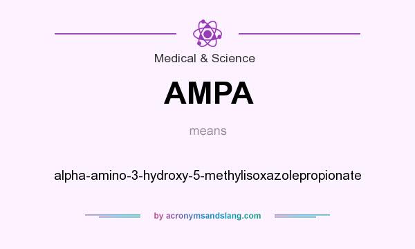 What does AMPA mean? It stands for alpha-amino-3-hydroxy-5-methylisoxazolepropionate