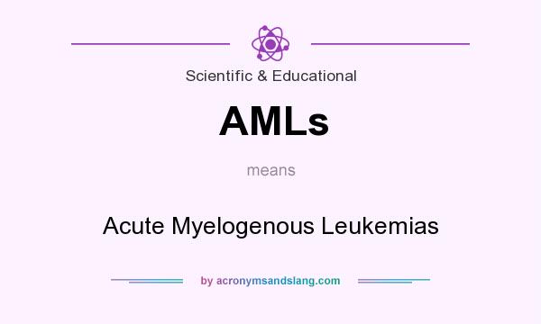 What does AMLs mean? It stands for Acute Myelogenous Leukemias