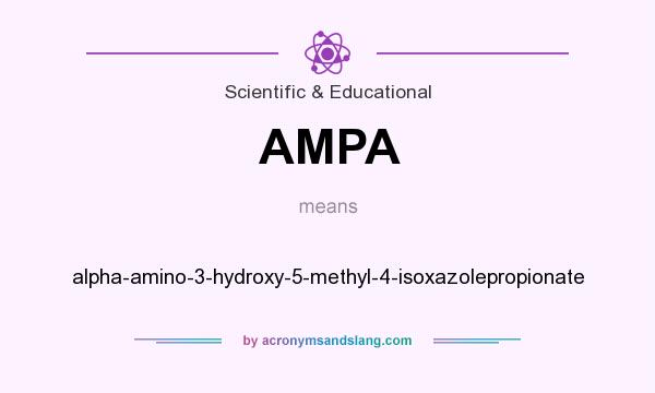 What does AMPA mean? It stands for alpha-amino-3-hydroxy-5-methyl-4-isoxazolepropionate