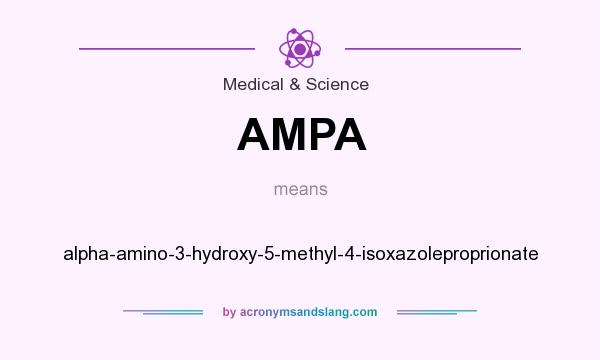 What does AMPA mean? It stands for alpha-amino-3-hydroxy-5-methyl-4-isoxazoleproprionate