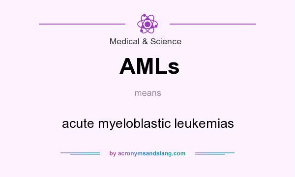 What does AMLs mean? It stands for acute myeloblastic leukemias