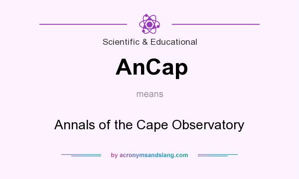 What does AnCap mean? It stands for Annals of the Cape Observatory