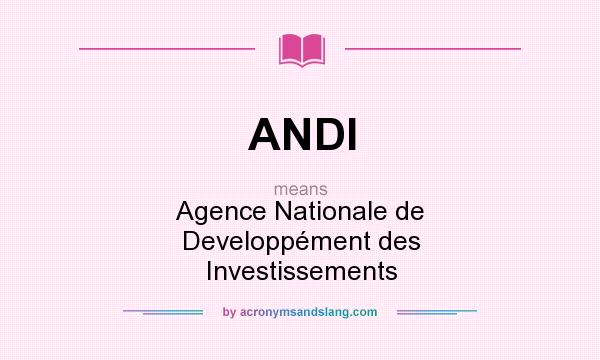 What does ANDI mean? It stands for Agence Nationale de Developpément des Investissements