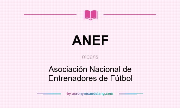 What does ANEF mean? It stands for Asociación Nacional de Entrenadores de Fútbol