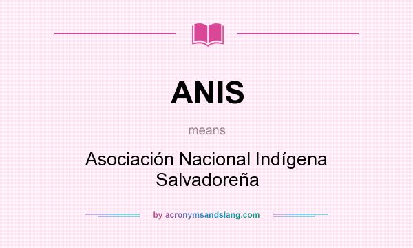 What does ANIS mean? It stands for Asociación Nacional Indígena Salvadoreña