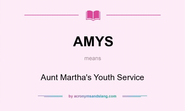 What does AMYS mean? It stands for Aunt Martha`s Youth Service