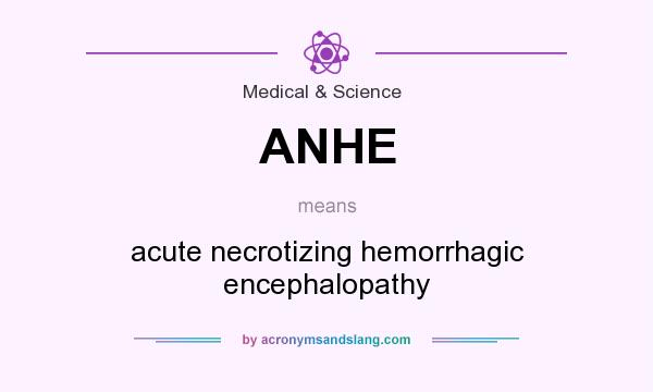 What does ANHE mean? It stands for acute necrotizing hemorrhagic encephalopathy