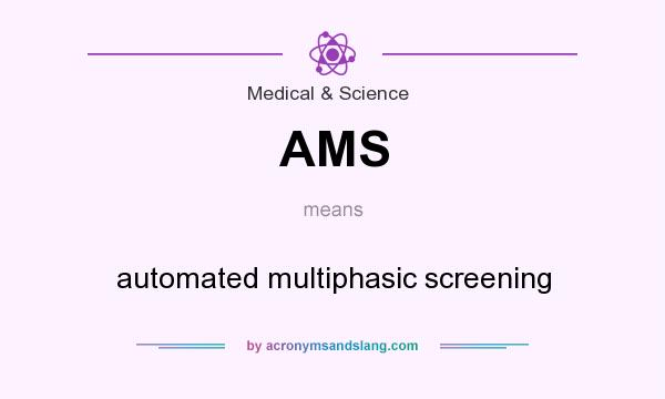 What does AMS mean? It stands for automated multiphasic screening